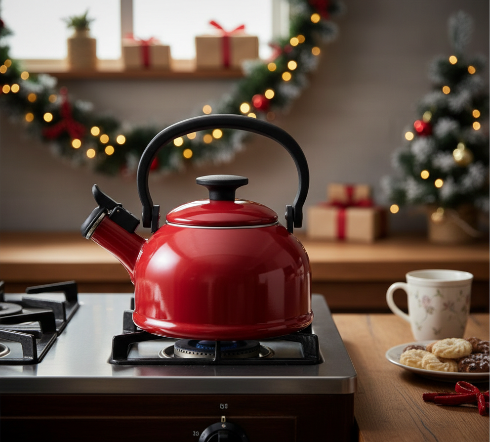 Wine Red Whistling Kettle (1.6 Liters) Cotton Series