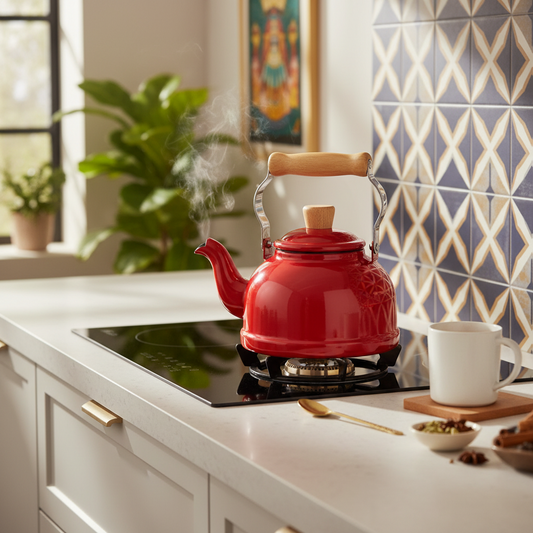 Wine Red Tea Kettle (1.6 Liters) Cotton Series