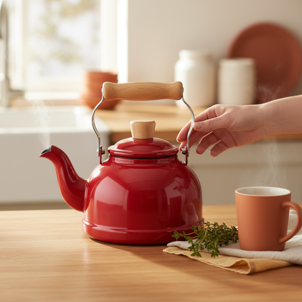 Wine Red Tea Kettle (1.6 Liters) Cotton Series
